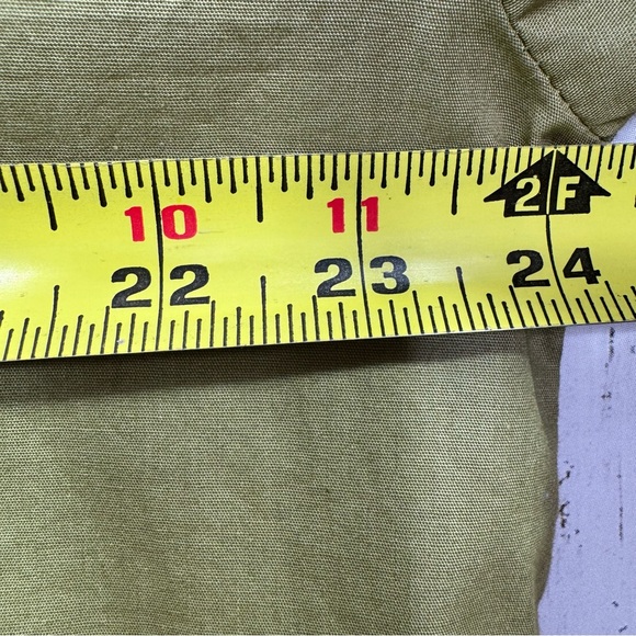 Maeve by Anthropologie Green Button Up Shirt High Low Pocket M Minimalist Casual - Picture 11 of 12